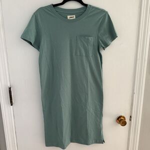 Pact Women’s XS T Shirt Dress Green Short Sleeve Short Length Organic Cotton
